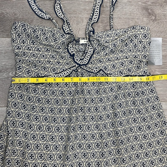 NWT Max Studio Navy Cream Medallion Links Sleeveless Maxi Dress L - Picture 11 of 15